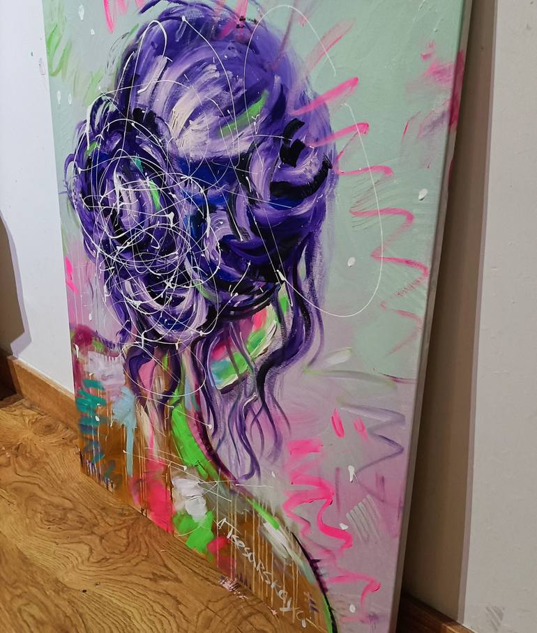 Original Figurative People Painting by Aliaksandra Tsesarskaya