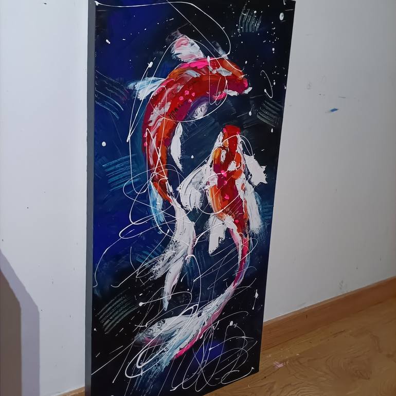Original Fine Art Fish Painting by Aliaksandra Tsesarskaya
