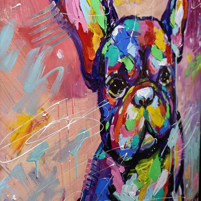 Original Contemporary Dogs Painting by Aliaksandra Tsesarskaya