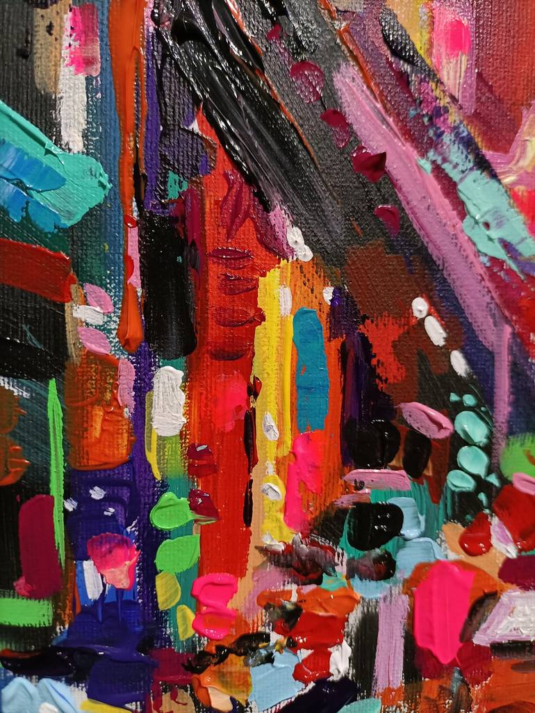 New York street - colorful new York city Painting by