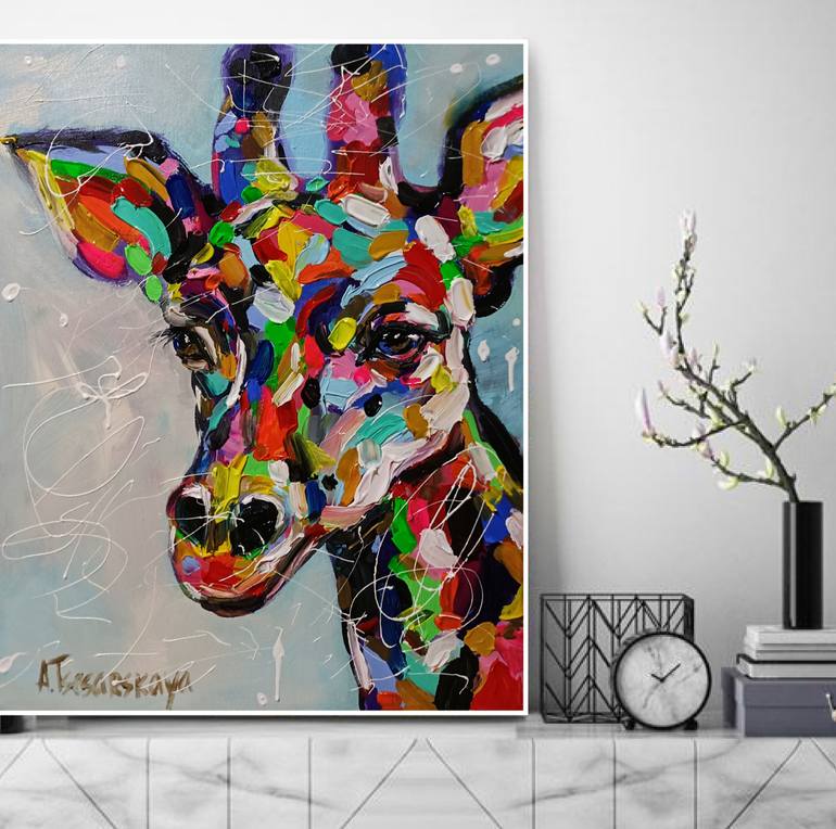 Original Contemporary Animal Painting by Aliaksandra Tsesarskaya