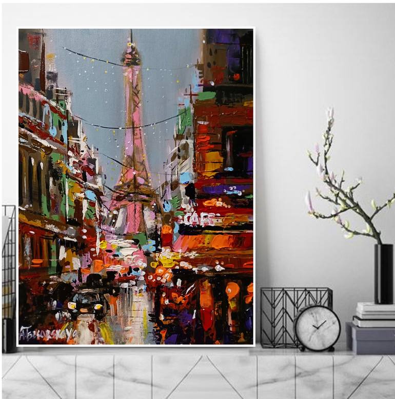 Original Contemporary Cities Painting by Aliaksandra Tsesarskaya