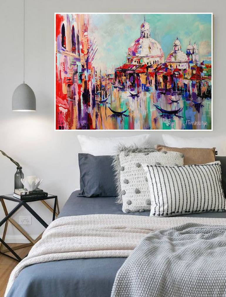 Original Contemporary Cities Painting by Aliaksandra Tsesarskaya