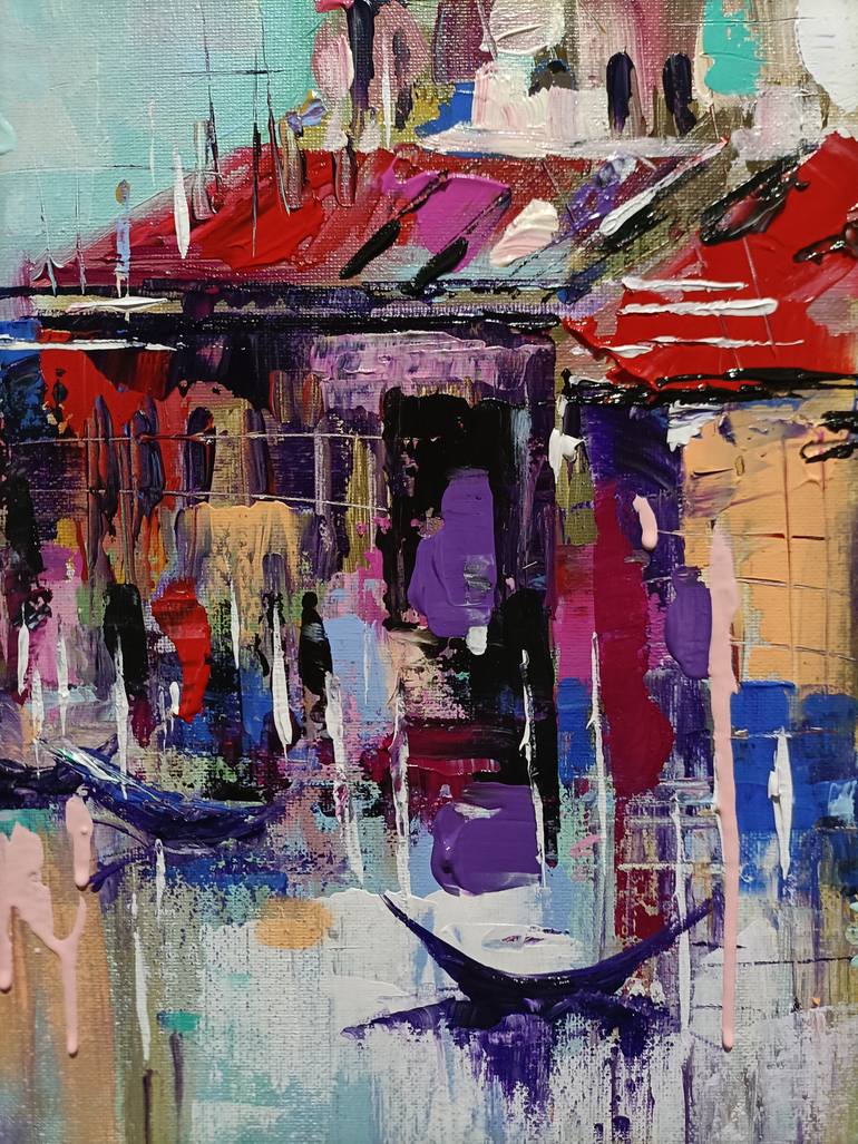 Original Contemporary Cities Painting by Aliaksandra Tsesarskaya