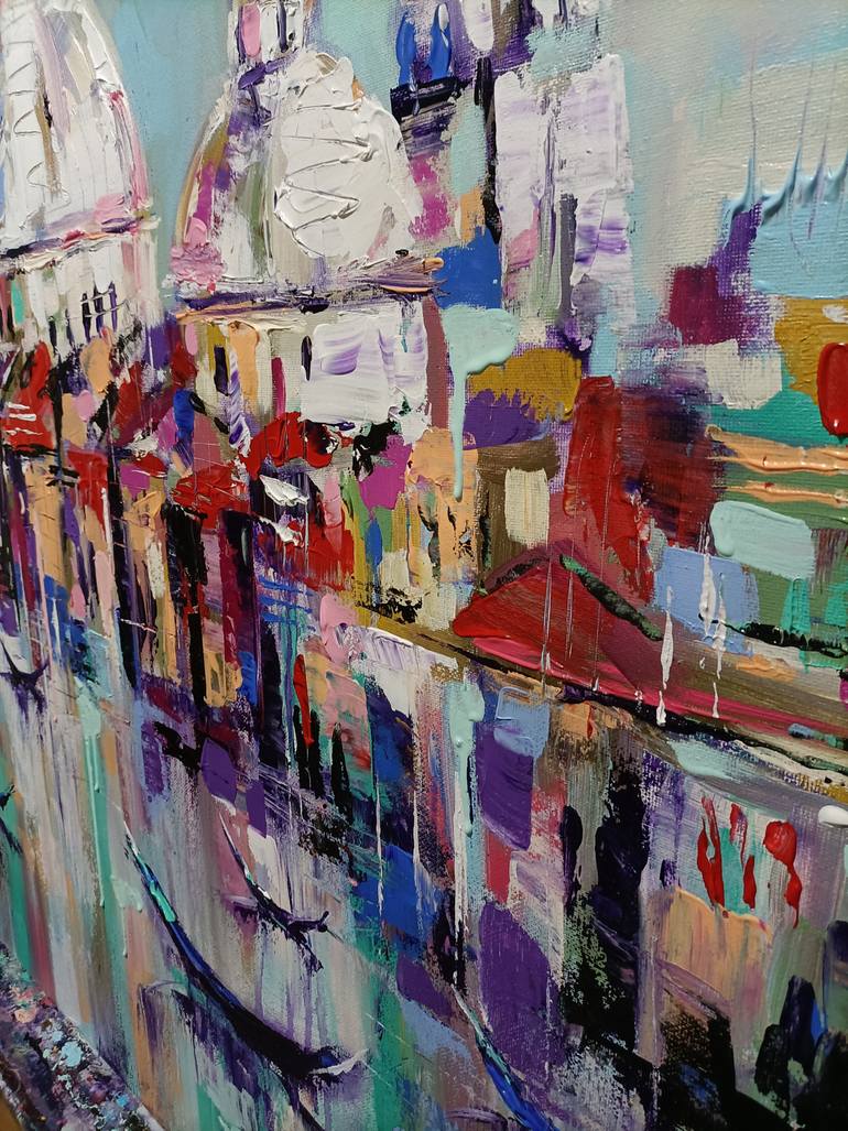 Original Contemporary Cities Painting by Aliaksandra Tsesarskaya