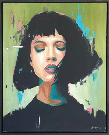WHISPERS IN MY MIND - FRAMED FEMALE PORTRAIT - 53CM X 43CM thumb