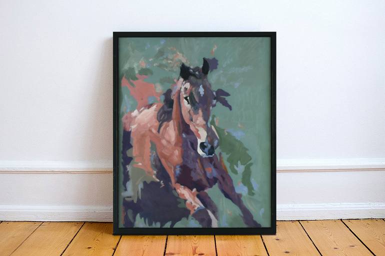 Original Abstract Horse Painting by Shaun Burgess