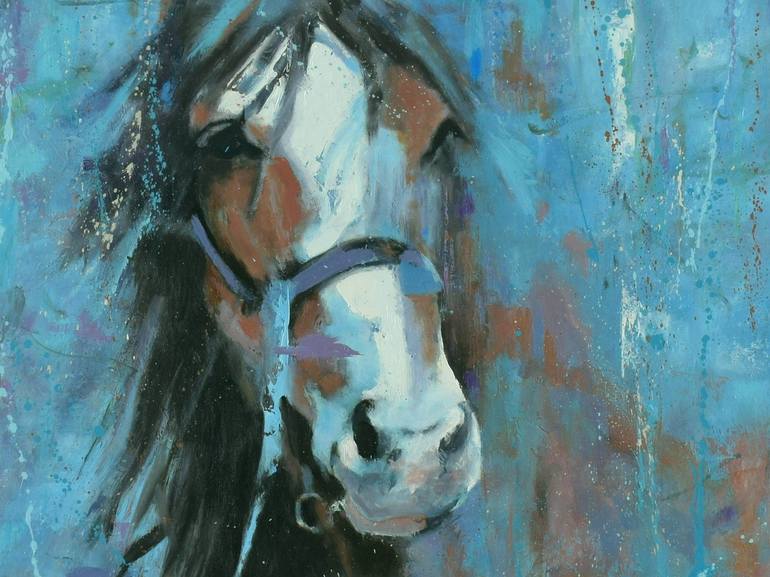 Original Abstract Horse Painting by Shaun Burgess