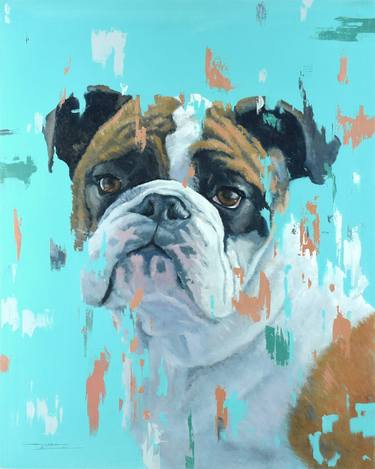 BULLDOG 1 - OIL ON CRADLED PANEL - 20" X 16" thumb