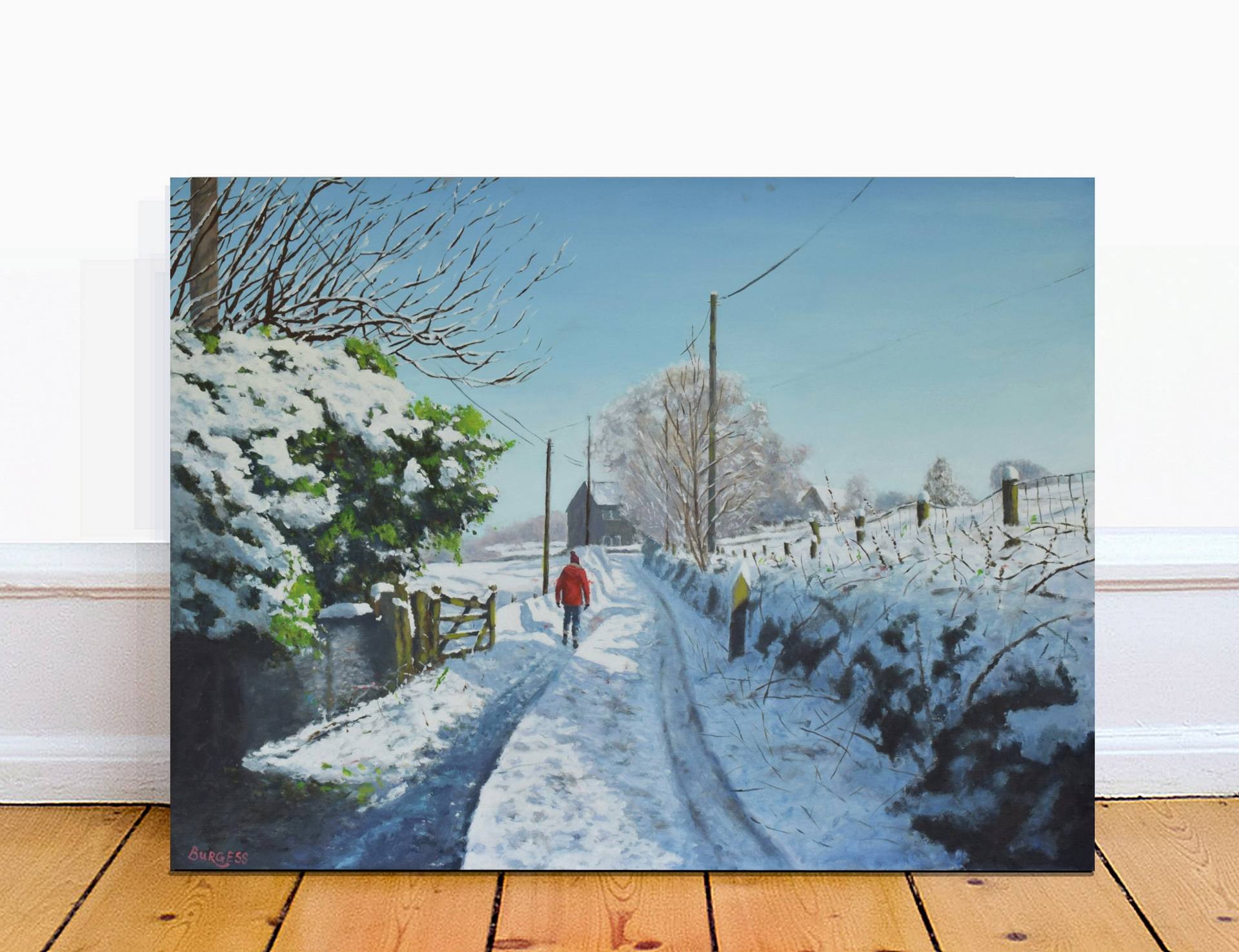 WINTER WALK - SNOW SCENE - OIL ON BOARD Painting by Shaun Burgess | Saatchi  Art