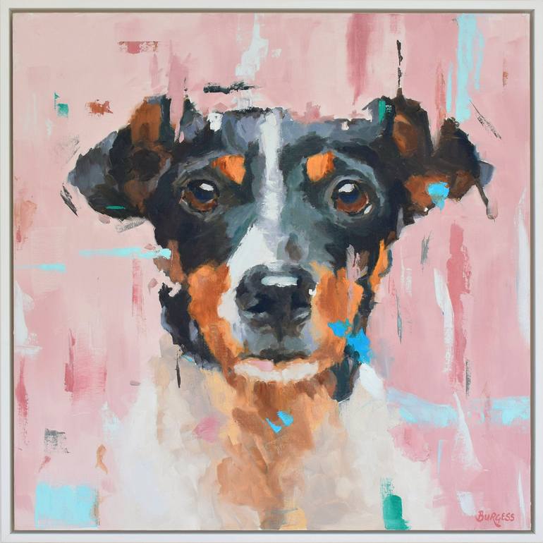 Original Abstract Expressionism Dogs Painting by Shaun Burgess