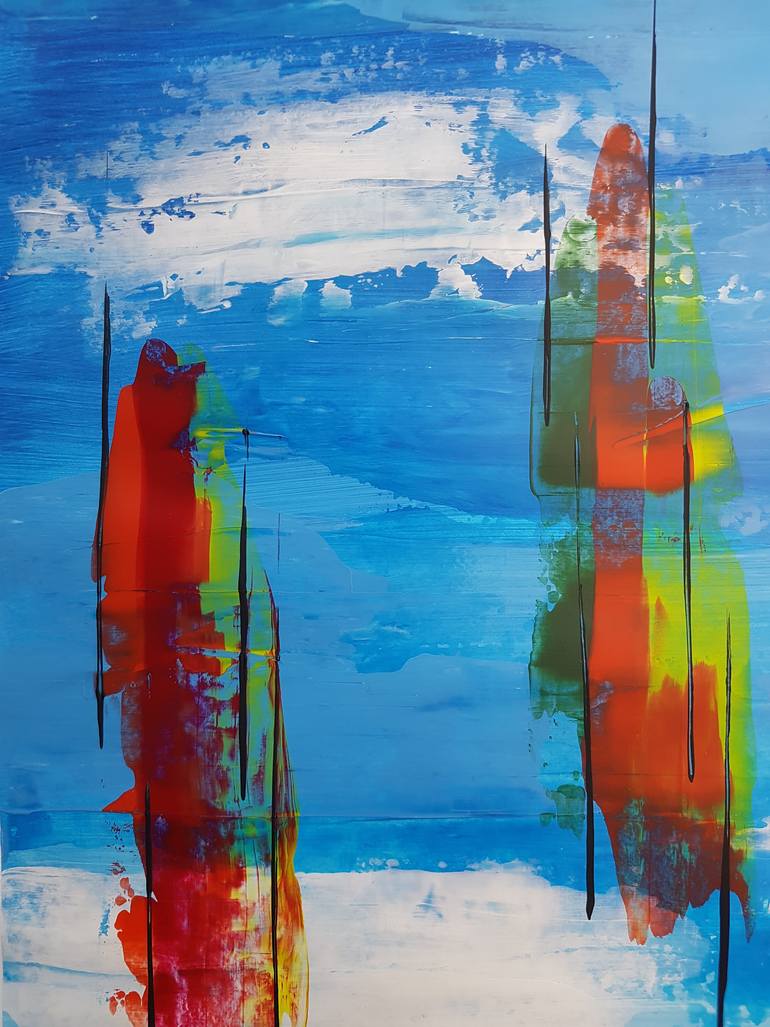 Original Modernism Abstract Painting by Helen Hollemans