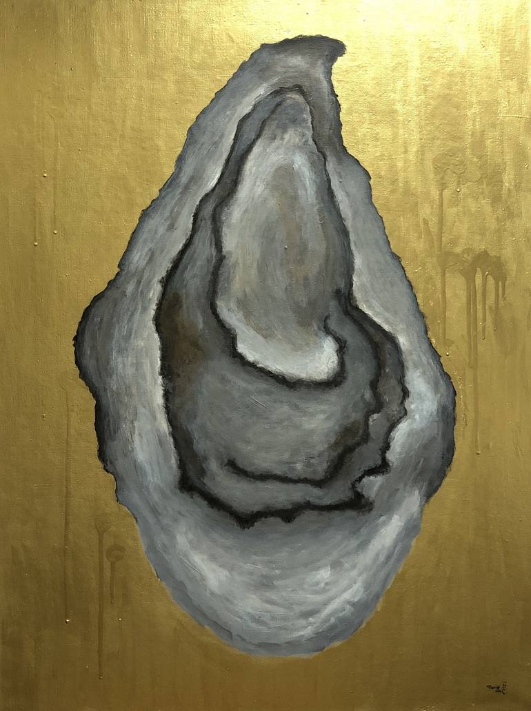 OYSTER PROSECCO II Acrylic painting on canvas original gift