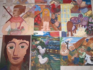 Original Impressionism People Collage by Beverly Peters