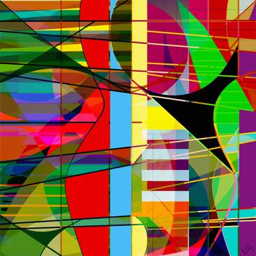 Original Abstract Expressionism Geometric Mixed Media by Viviana moncayo