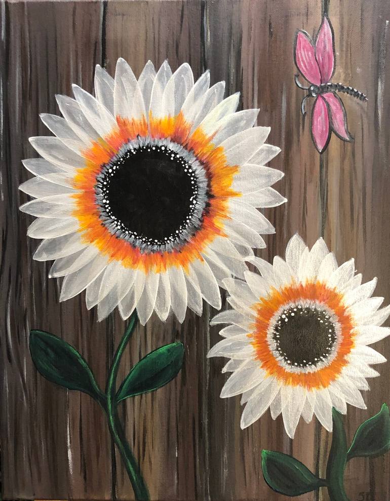 White Sunflowers Painting By Stephanie Dashiell Saatchi Art White Sunflowers Painting By Stephanie Dashiell Saatchi Art