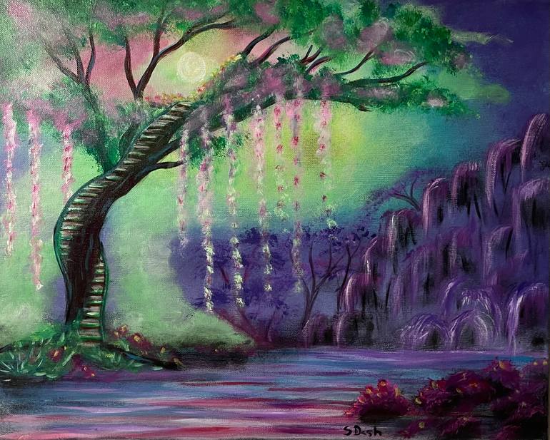Willow Stairs Painting by Stephanie Dashiell | Saatchi Art