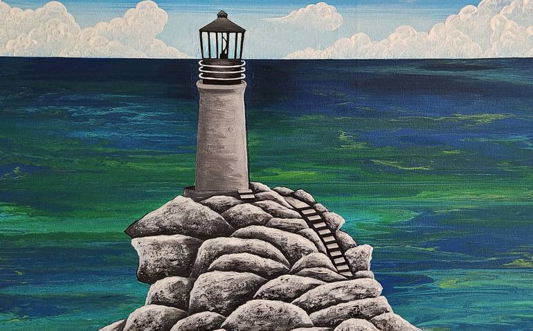 Original Conceptual Beach Painting by Karis Kim