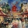 Paris moulin rouge Painting by ROBERT RICART | Saatchi Art