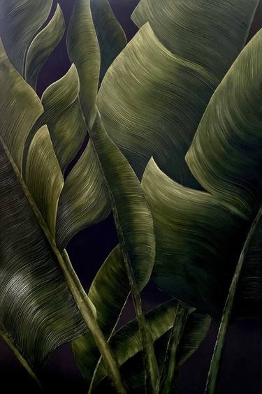 Leaves of Luxury | Original art of Palm Leaves, Exotic plant thumb