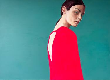 Girl in red dress | Minimalist portrait thumb