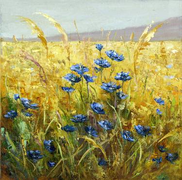 Field with Wheat and Cornflowers | landscape thumb