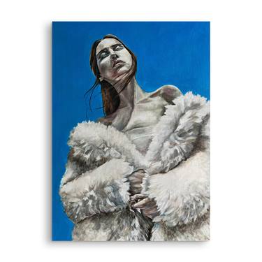 110x80 cm - Urban Snow Queen Realistic Portrait A Blue Sky thumb