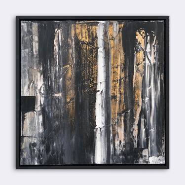 80x80 cm(black frame) - Minimalism Abstract Golden Wall Decor thumb