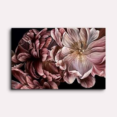120x80 cm - Peony Bouquet Bliss Flowers Pink Blossoms thumb