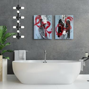 120x80 cm(diptych) Eros Unveiled Red and black thumb