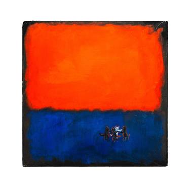 30х30 cm - Cat Company Emotive Color Orange Blue Abstract thumb