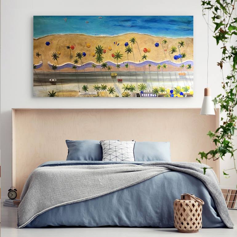 Original Impressionism Beach Painting by Victo Artist