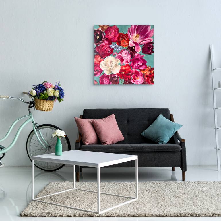 Original Figurative Floral Painting by Victo Artist