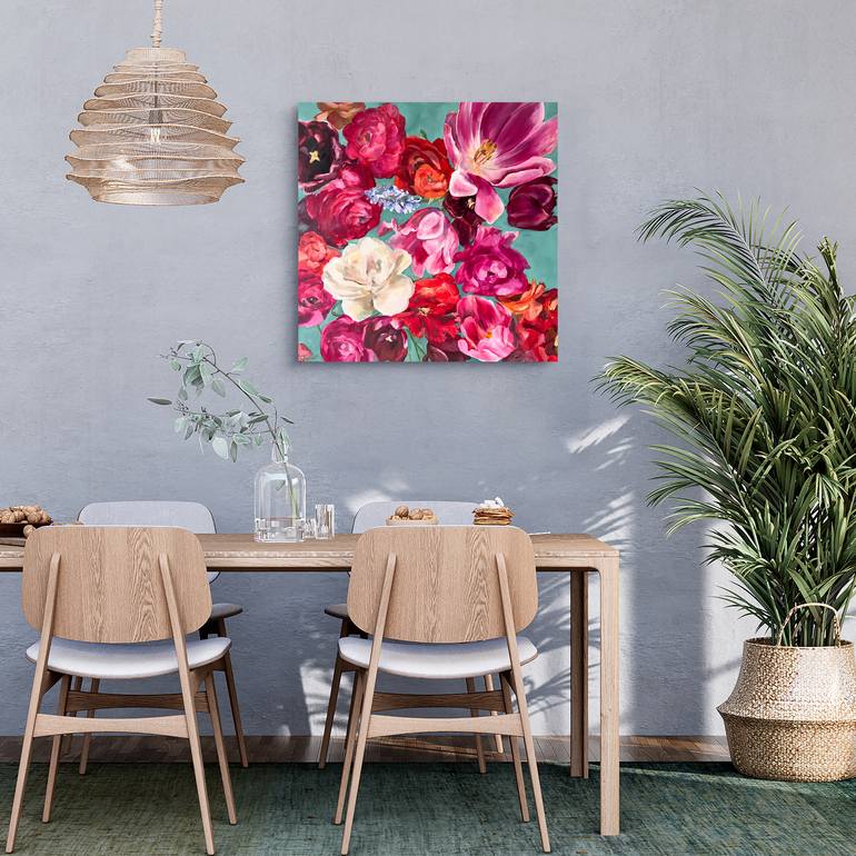 Original Figurative Floral Painting by Victo Artist