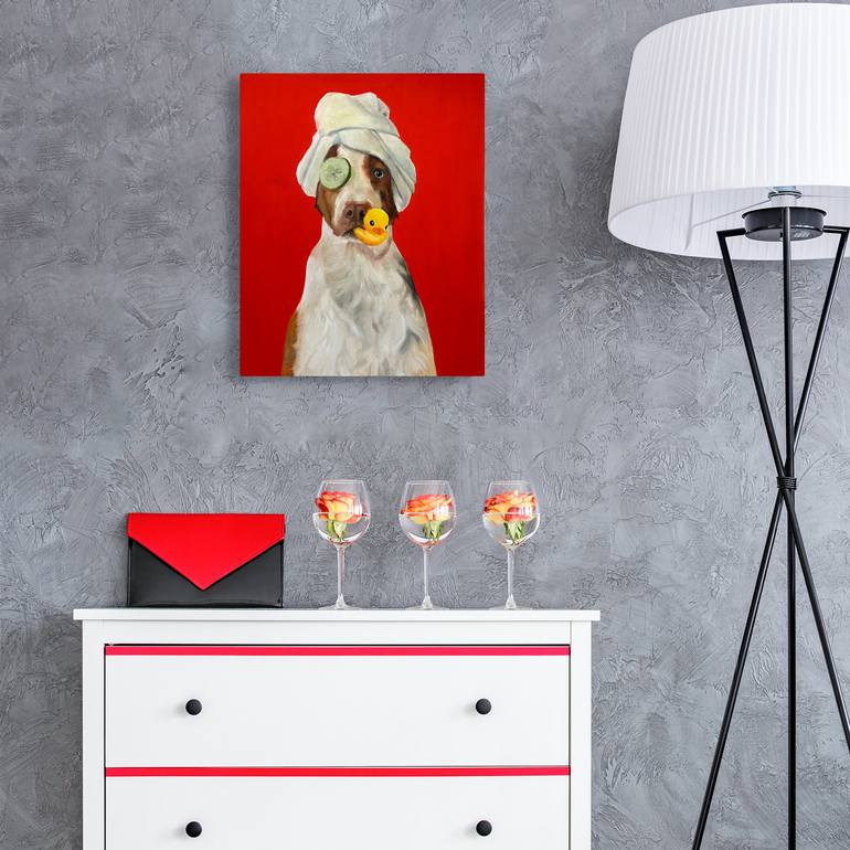 Original Contemporary Dogs Painting by VICTO ARTIST