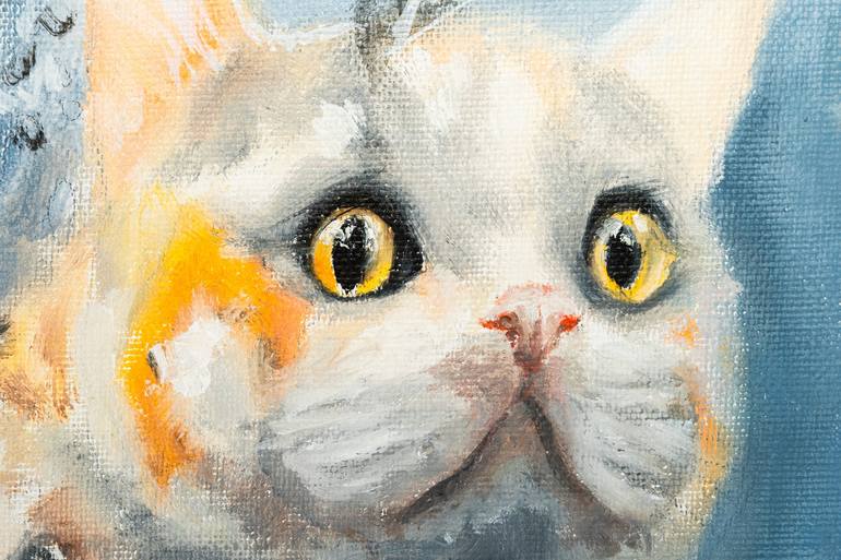 Original Portraiture Cats Painting by VICTO ARTIST