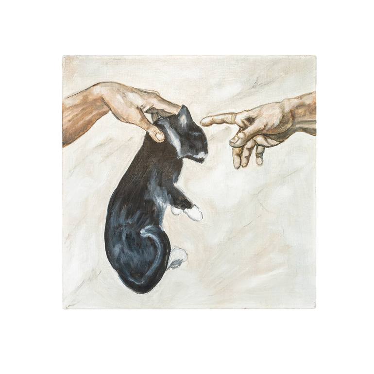 Original Classicism Cats Painting by Victo Artist