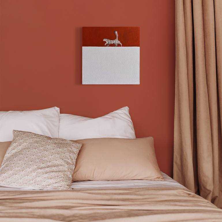 Original Abstract Expressionism Cats Painting by Victo Artist