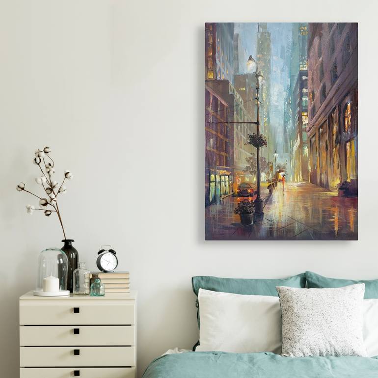Original Impressionism Cities Painting by Victo Artist