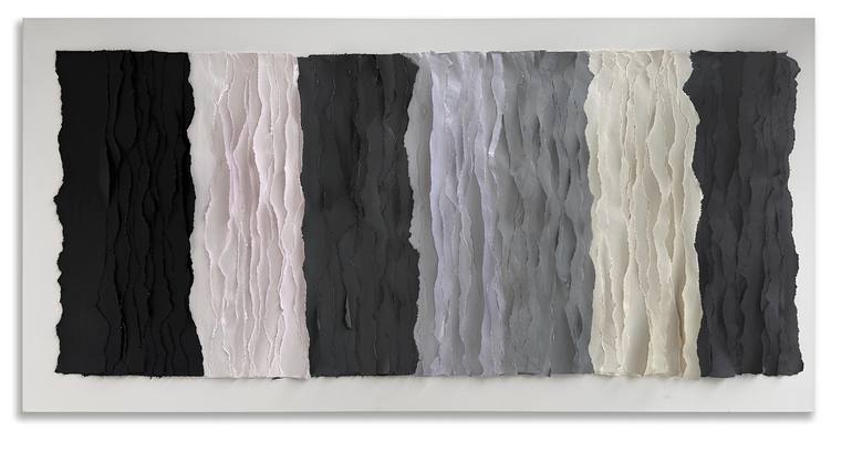 Original Abstract Painting by Victo Artist | Abstract Art on Canvas | Minimalist Black & Gray Textured Abstract | Paper gradient Canvas