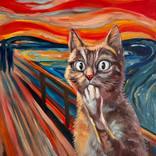 The Cat Scream — Munch Parody Oil Painting by VICTO ARTIST