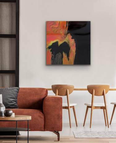 75х75cm - HEAT- resin art original gift for home living room thumb