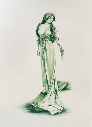 Original Art Deco Women Drawings by Rose-Marie Marshall-Jane