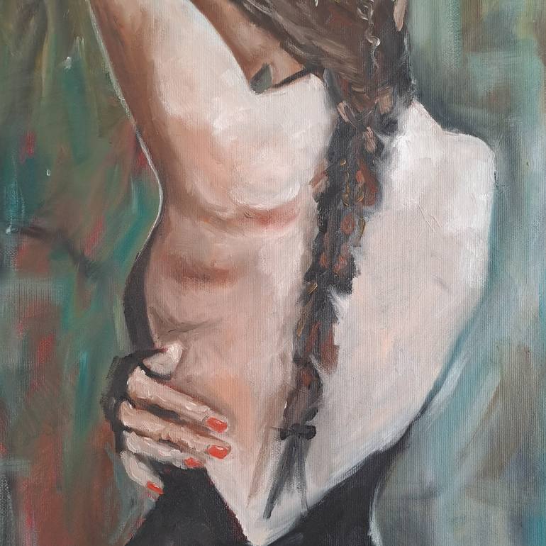 Original Abstract Expressionism Nude Painting by Rada Gor