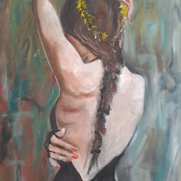 Original Abstract Expressionism Nude Painting by Rada Gor