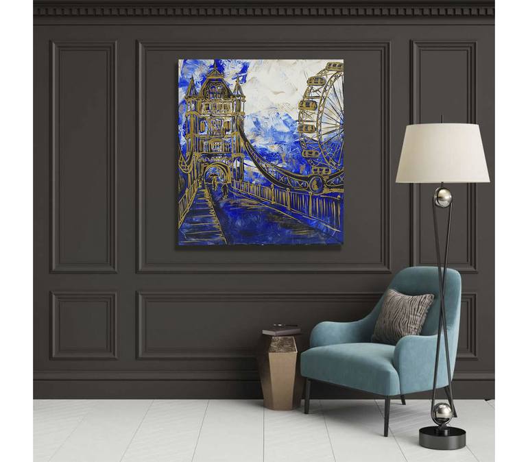 Original Art Deco Architecture Painting by Rada Gor