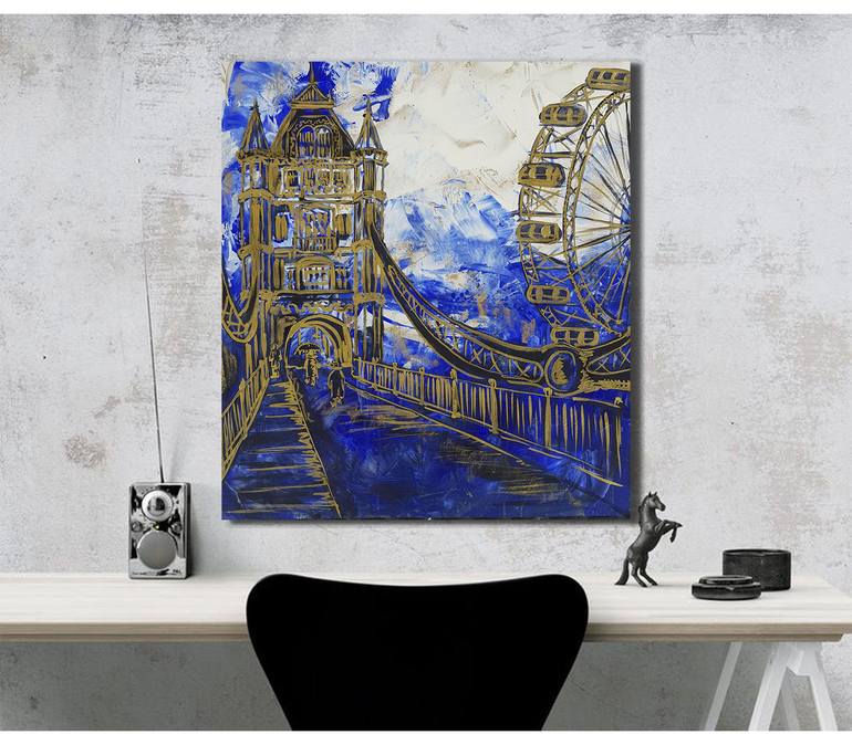 Original Art Deco Architecture Painting by Rada Gor