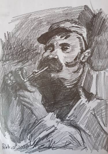 a man with a pipe thumb