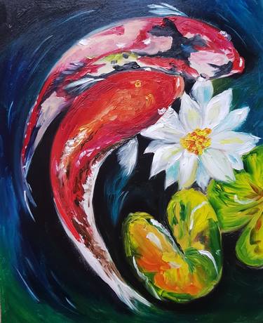 abstract koi fish painting