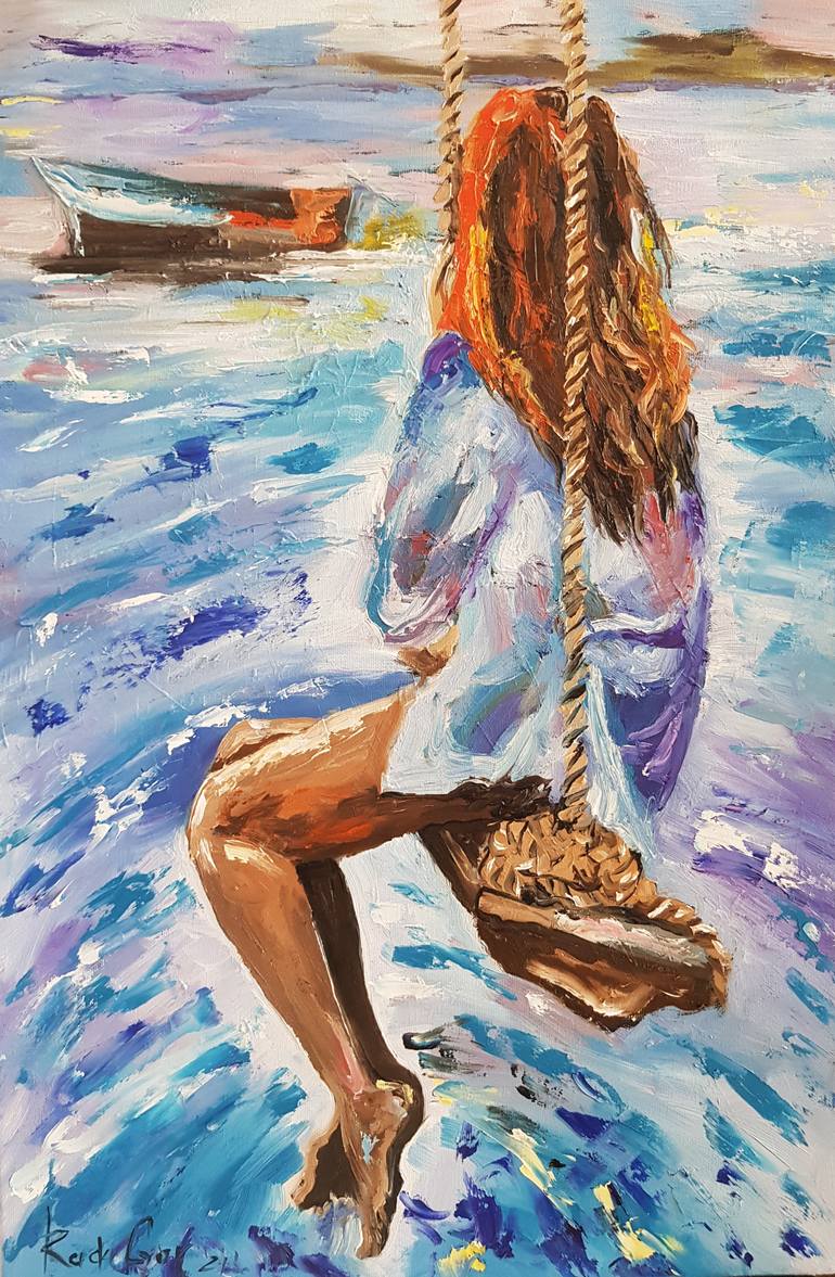 Original Abstract Expressionism Women Painting by Rada Gor